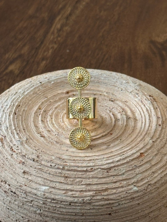 Trio Sol Statement Ring | Textured Colombian Disc Ring