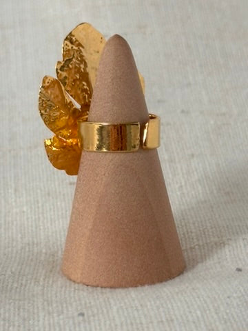 Hoja Perla Statement Ring - Hammered Finish