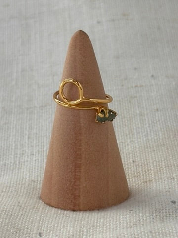 Raw Colombian Emerald Circle Ring