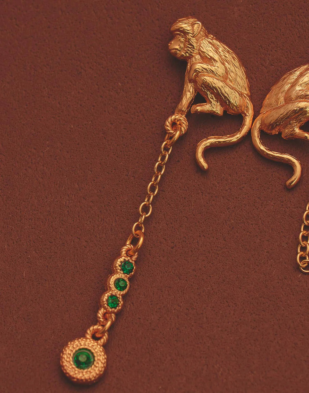 Aretes Mono Lattu - Monkey Chain Drop Earrings by Entrelazos