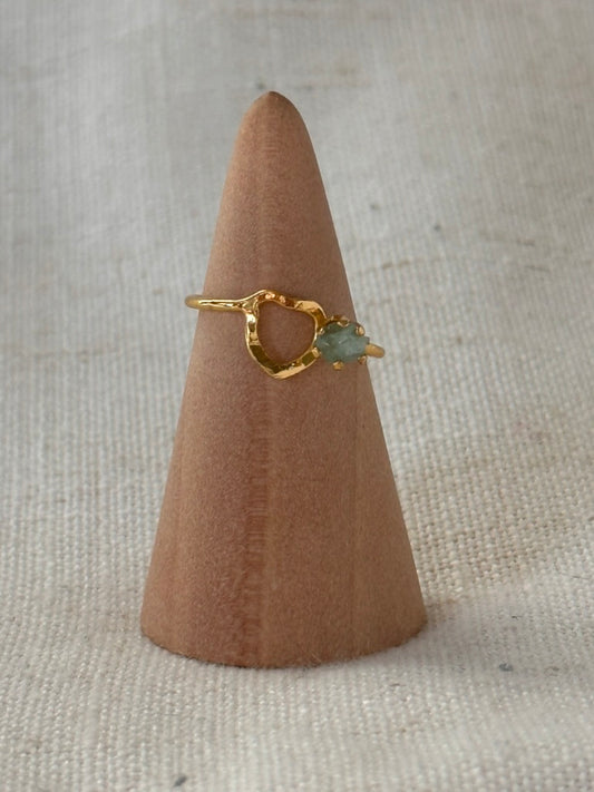 Raw Colombian Emerald Heart Ring