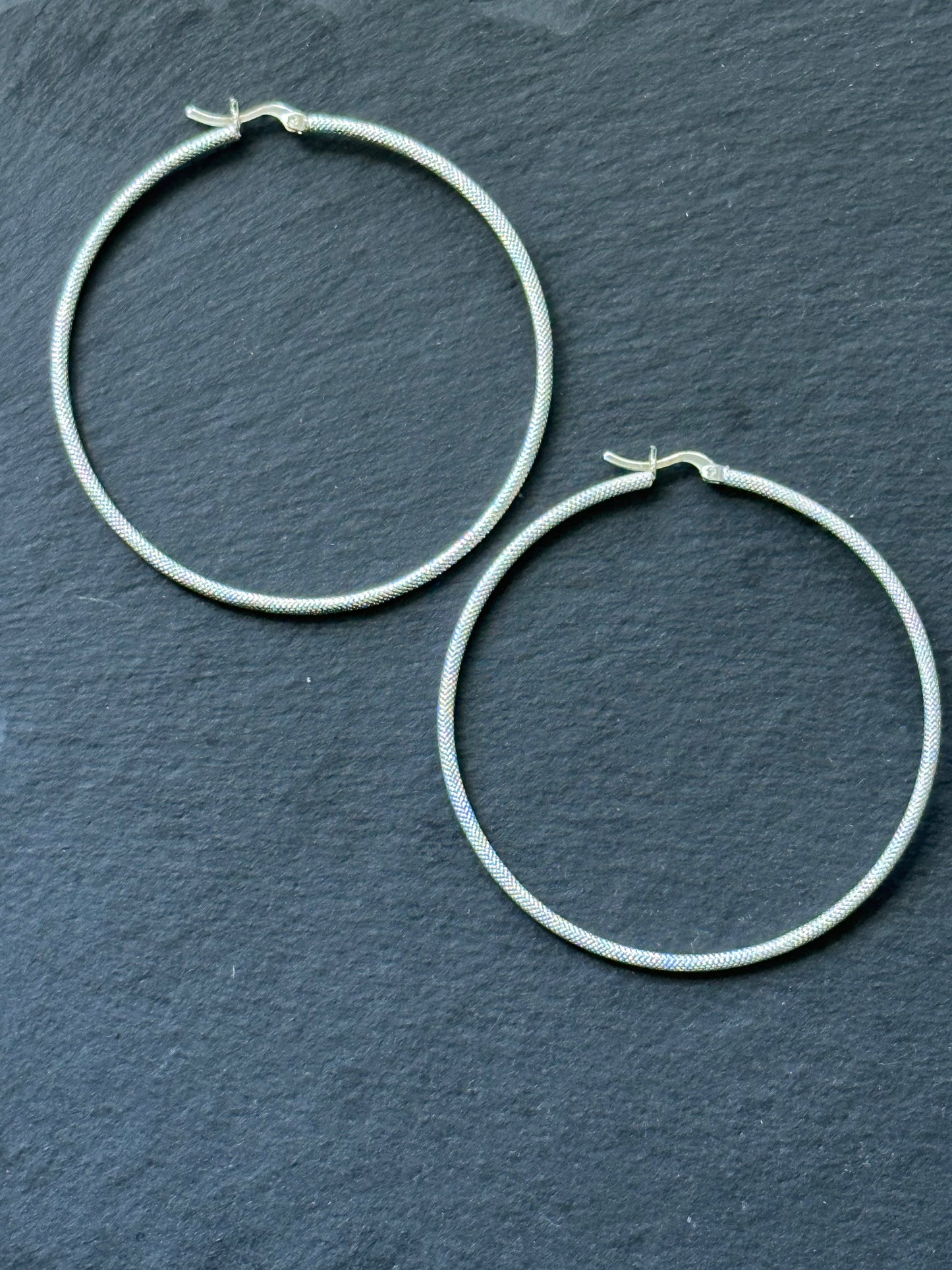 Azucar Silver Hoops