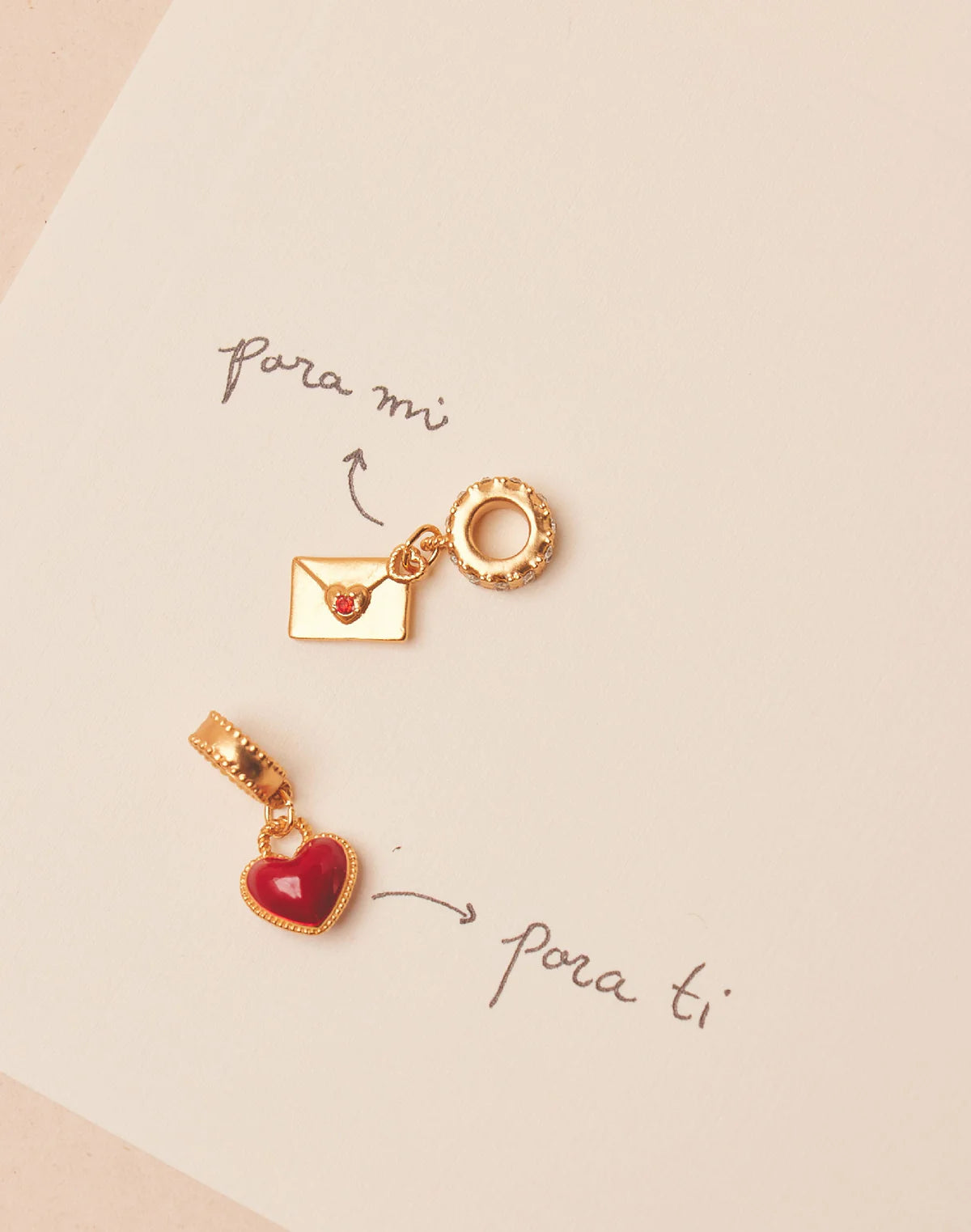 Love Letter Charm Bracelet by Entrelazos | 24k Gold Plated