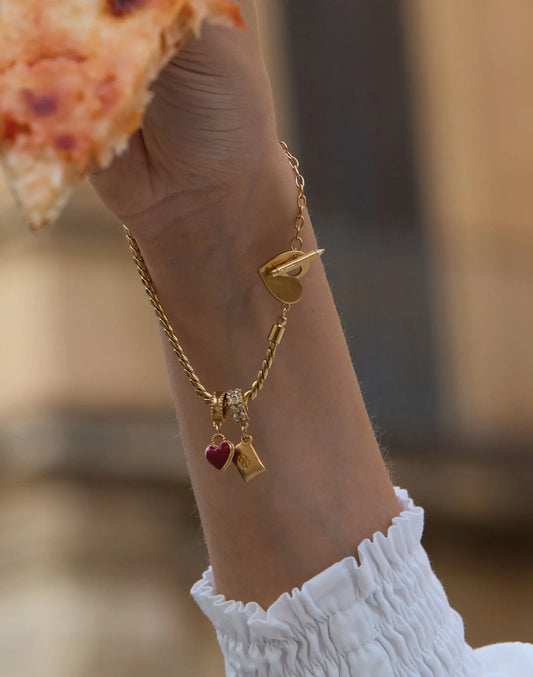 Love Letter Charm Bracelet by Entrelazos | 24k Gold Plated