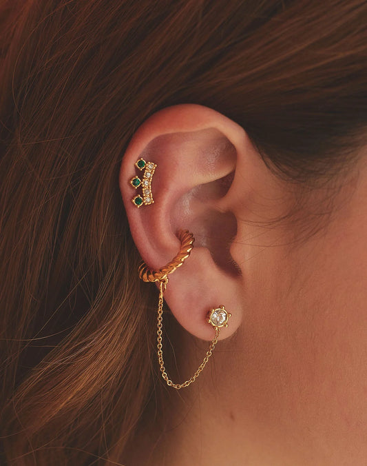 Crown Set of 2 Studs + Earcuff by Entrelazos
