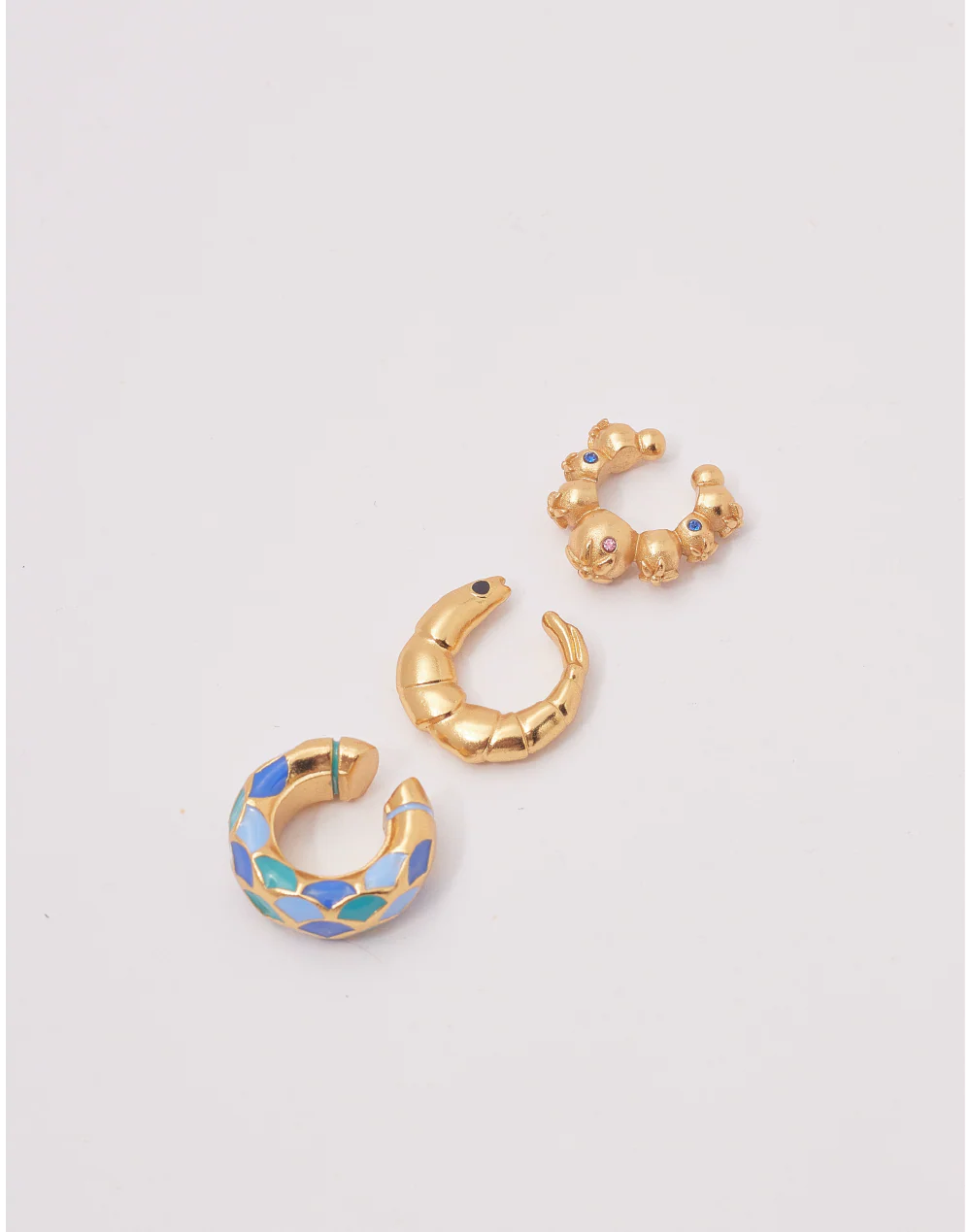 Entrelazos Sirena Earcuff Set - Ocean Stack Trio