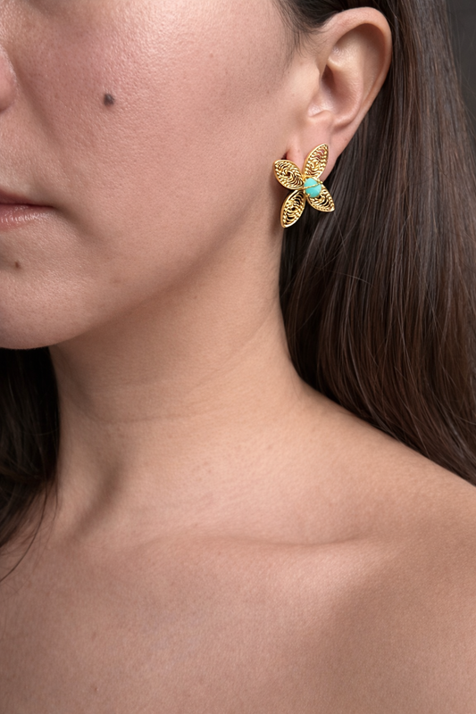 Flor Esmeralda Filigrana Studs (Pre-Order)