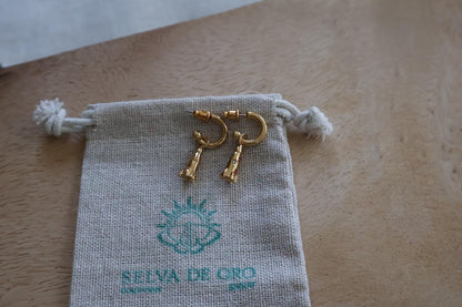 To Infinity - Gold Rocket Hoop Charm Earrings