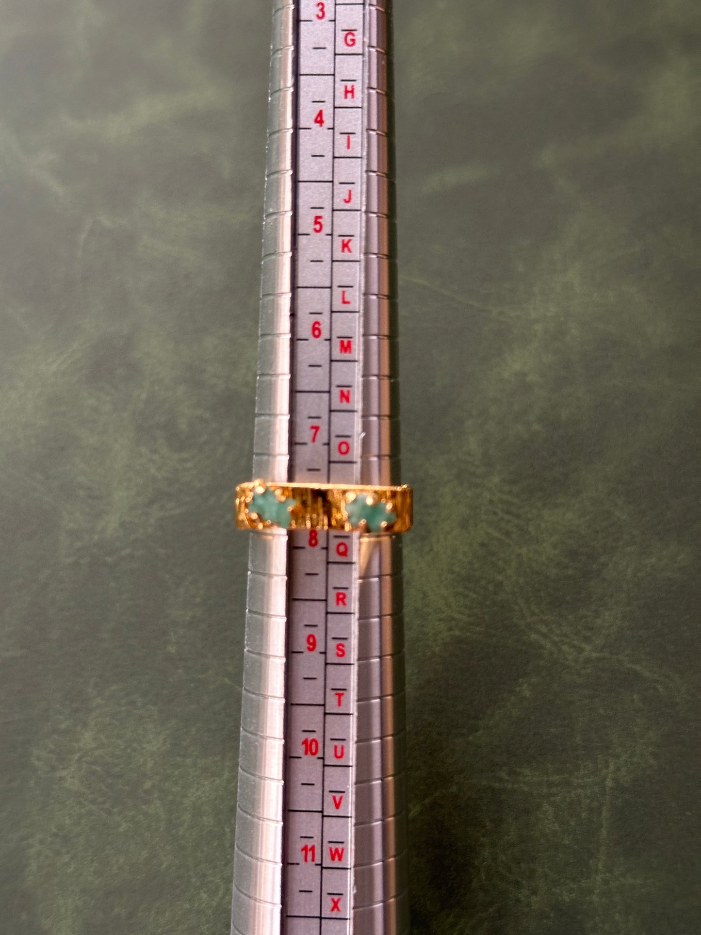 Raw Colombian Double Emerald Square Ring