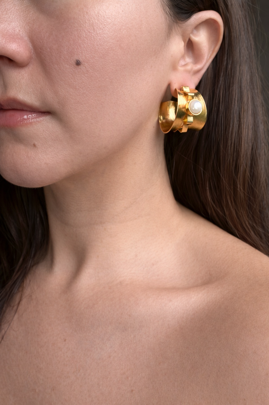 Perla Dorada Statement Hoops (Pre-Order)