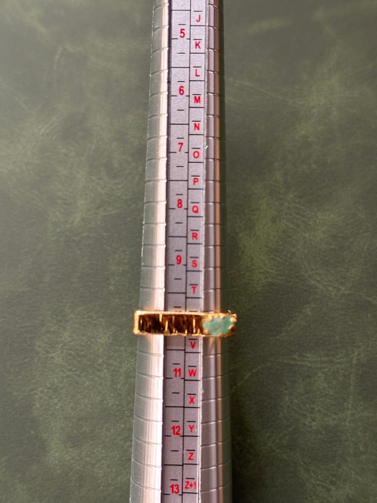 Raw Colombian Emerald Square Band Ring