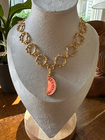 Fruta Fresca - Watermelon Charm Necklace