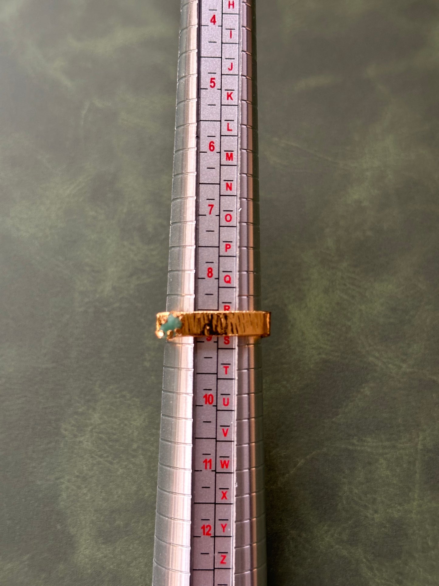 Raw Colombian Emerald Square Band Ring