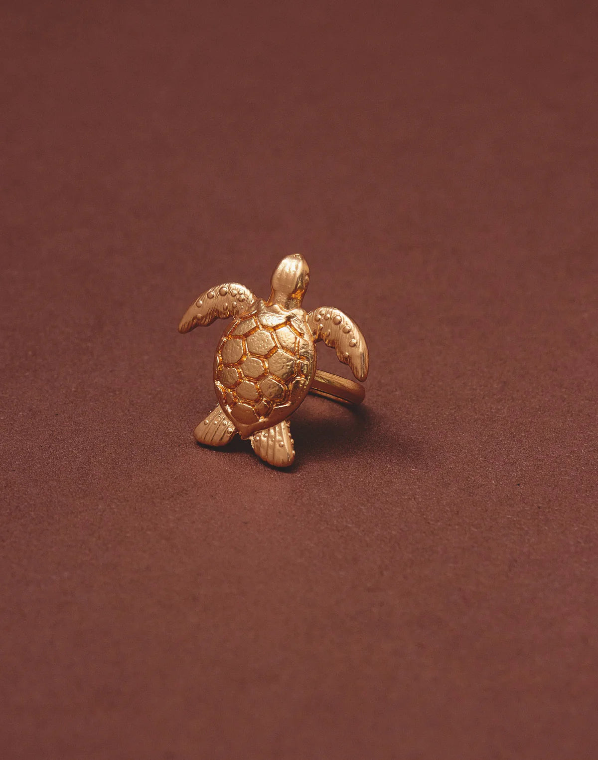 Sea Turtle Statement Ring by Entrelazos
