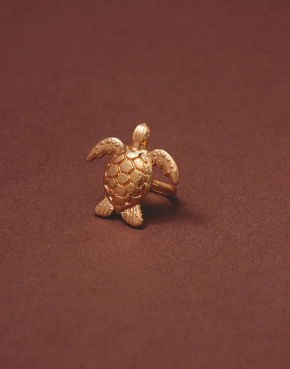 Sea Turtle Statement Ring by Entrelazos