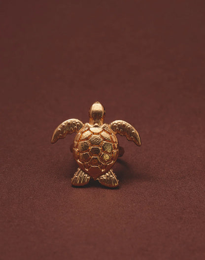 Sea Turtle Statement Ring by Entrelazos