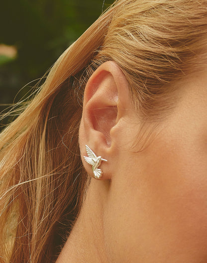 Picaflor Silver Stud Earrings