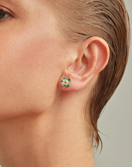 Fiore Studs by Entrelazos - Red, Green or Blue