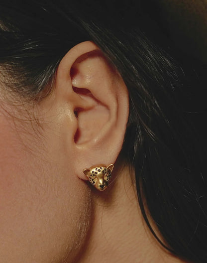 Entrelazos Jaguar Studs – Mini Gold Jaguar Earrings