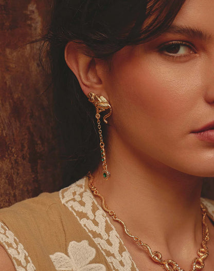 Aretes Mono Lattu - Monkey Chain Drop Earrings by Entrelazos