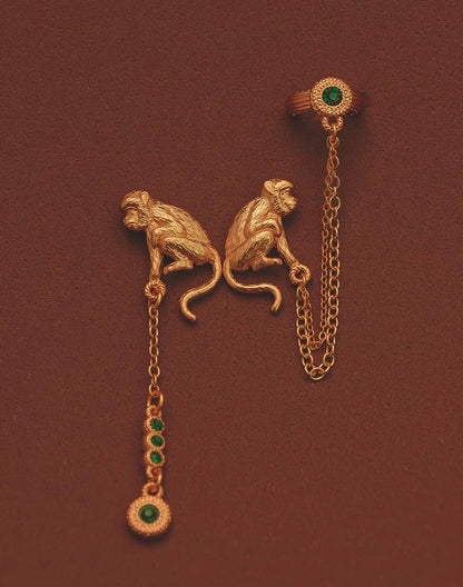 Aretes Mono Lattu - Monkey Chain Drop Earrings by Entrelazos