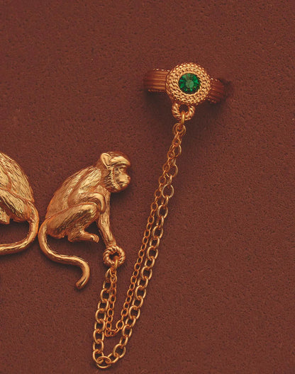 Aretes Mono Lattu - Monkey Chain Drop Earrings by Entrelazos