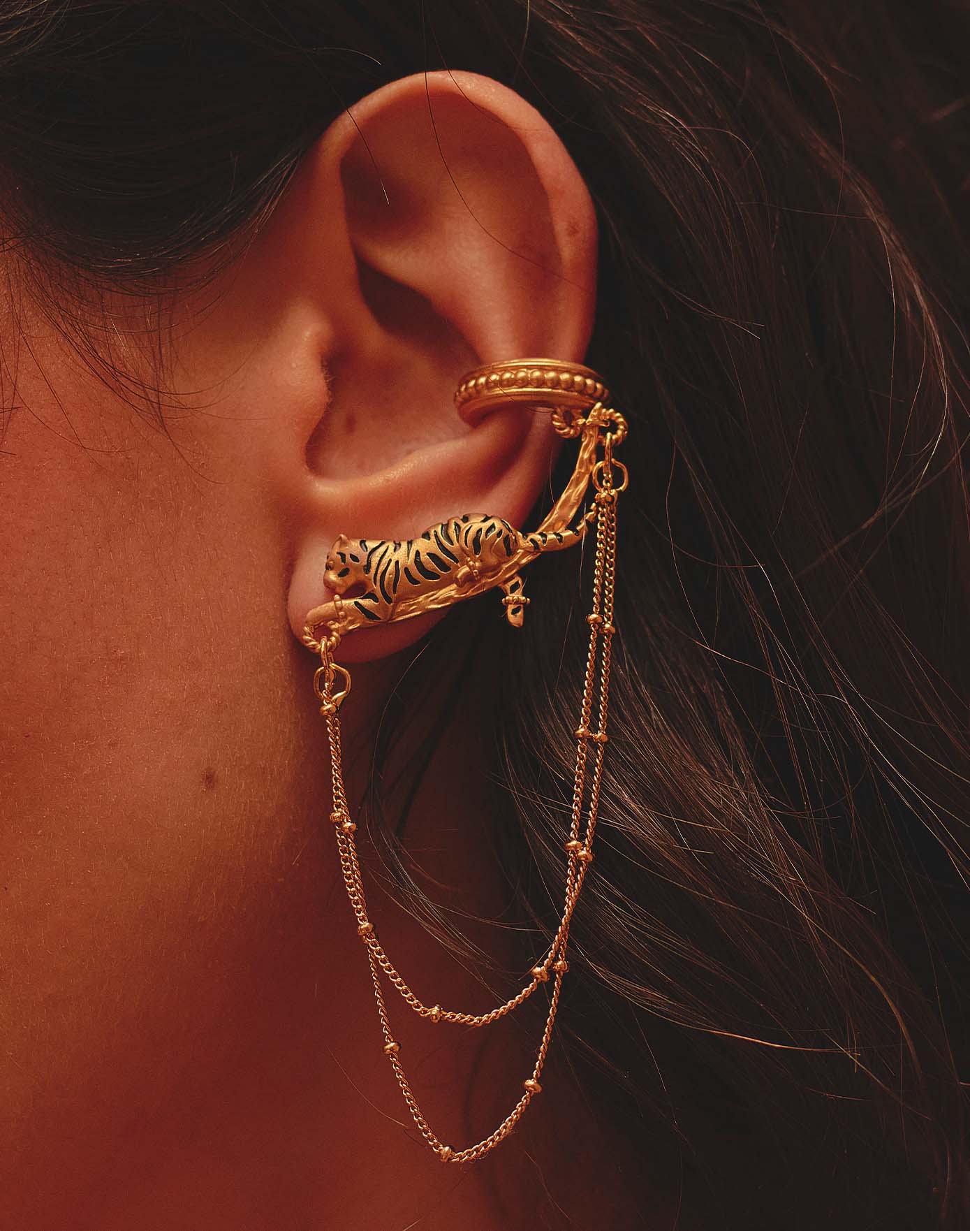 Bengal Tiger Statement Earrings by Entrelazos
