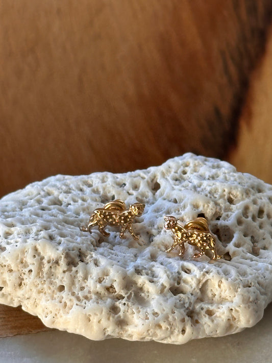 Jaguar Dorado Stud Earrings