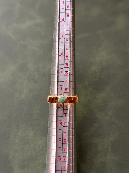 Raw Colombian Emerald Square Band Ring