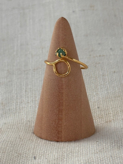 Raw Colombian Emerald Circle Ring