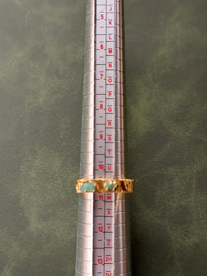 Raw Colombian Double Emerald Square Ring
