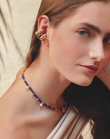 Entrelazos All Night Set – Lapis Necklace & Stud Earrings