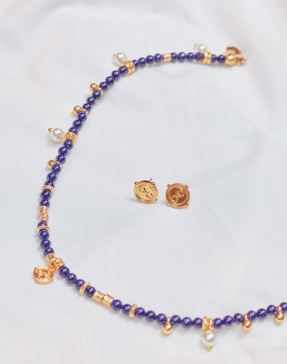 Entrelazos All Night Set – Lapis Necklace & Stud Earrings