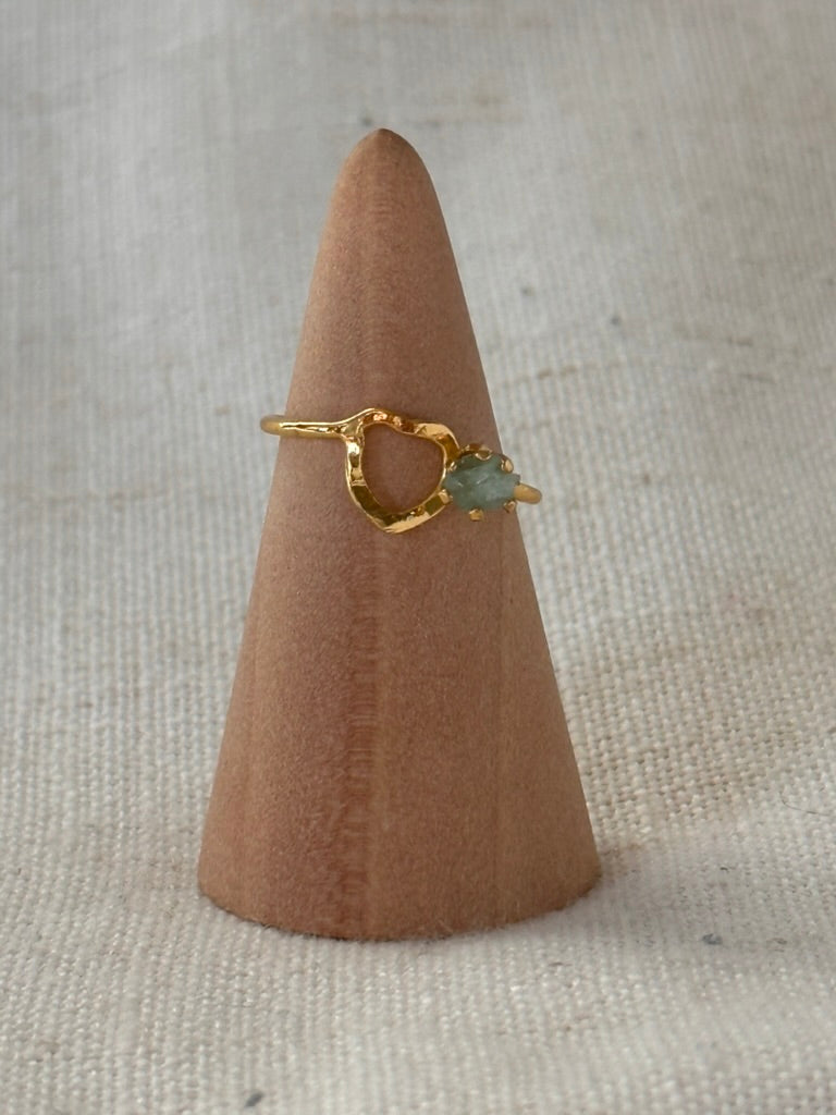 Raw Colombian Emerald Heart Ring
