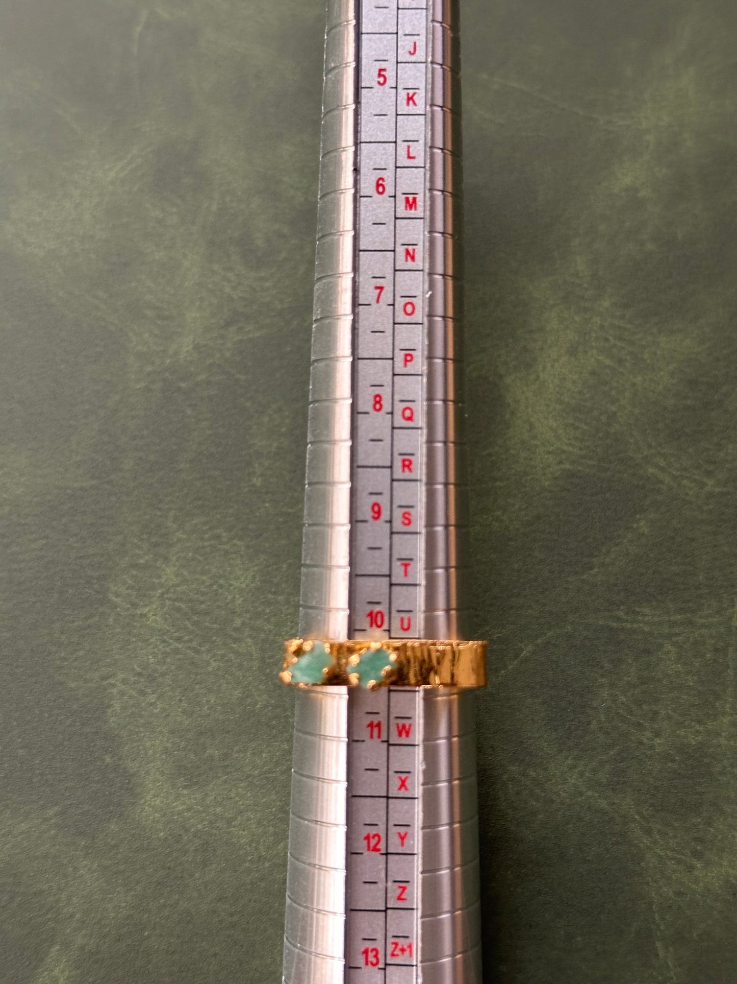 Raw Colombian Double Emerald Square Ring