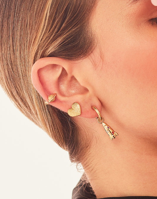 To Infinity - Gold Rocket Hoop Charm Earrings