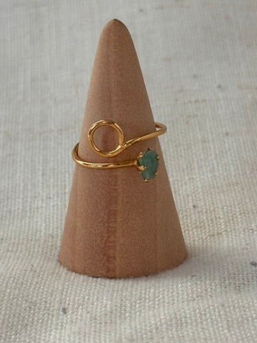 Raw Colombian Emerald Circle Ring