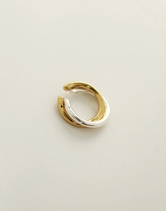 Entrelazos Twist Earcuff – Mixed Metals Sculpt Cuff