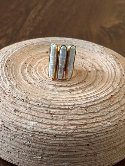 Perla Trío Statement Ring | Colombian Pearl Bar Ring