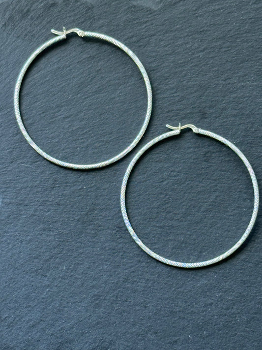 Azucar Silver Hoops