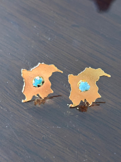 Colombian Dream Studs | Map of Colombia Emerald Stud Earrings