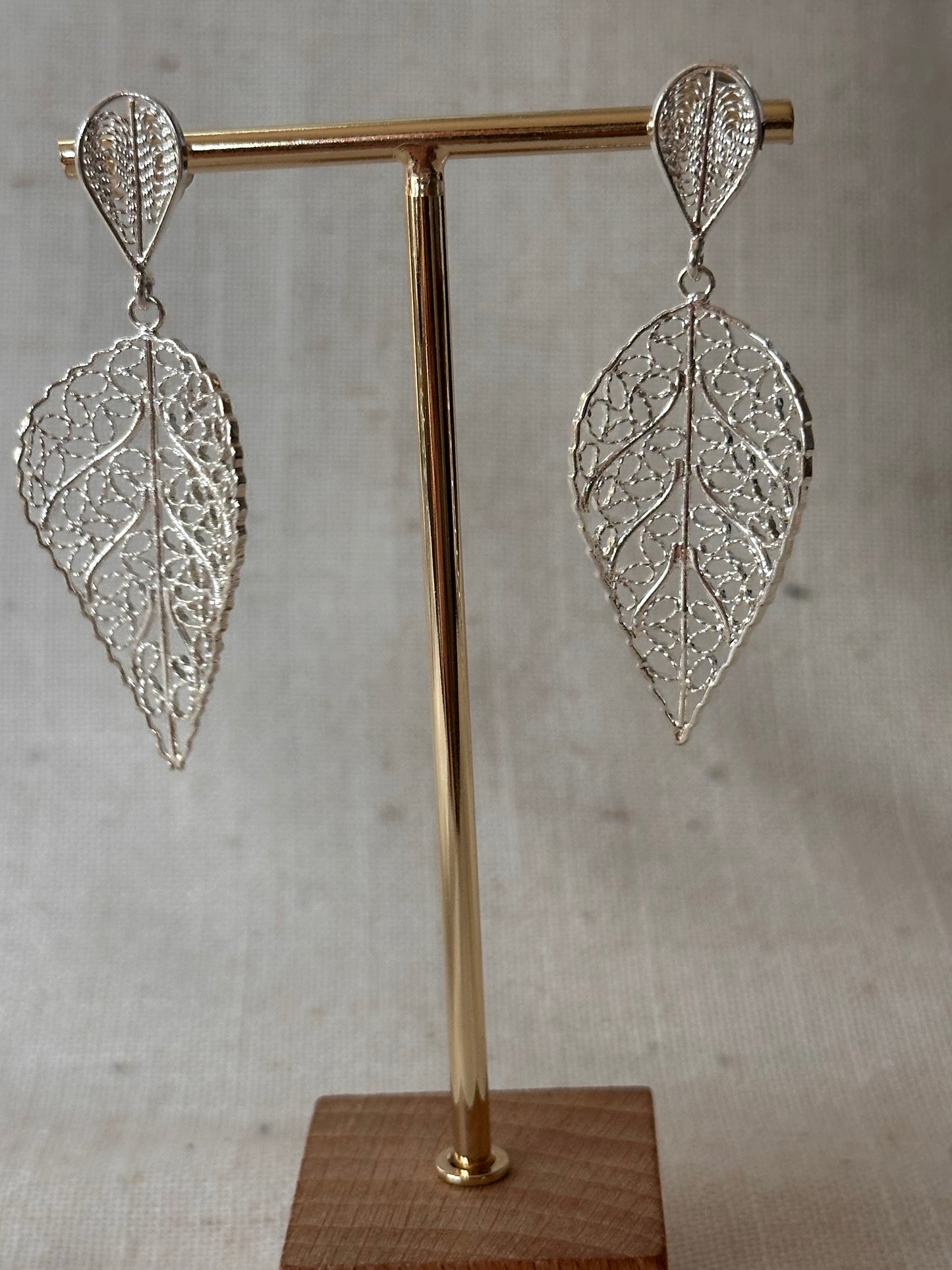 Aretes Hoja de Filigrana