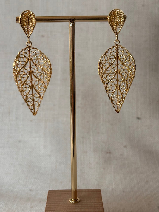 Aretes Hoja de Filigrana