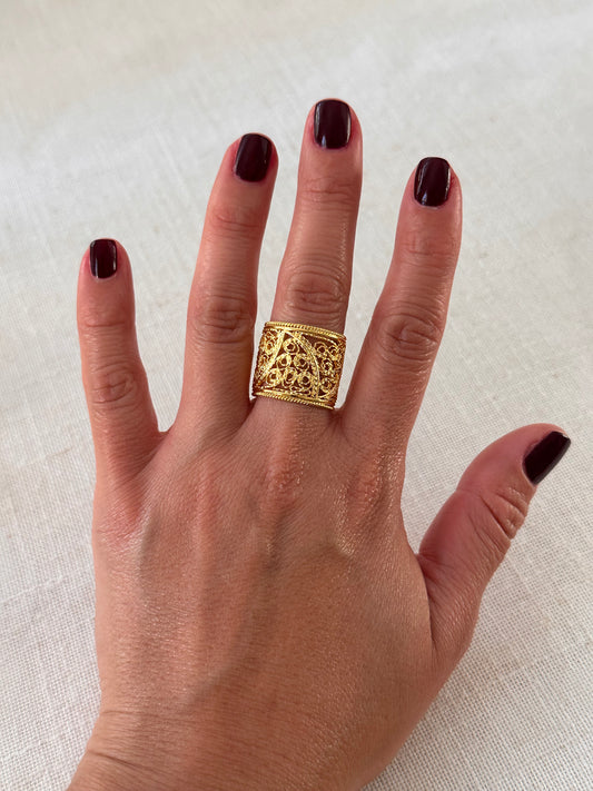 Anillo Ventana de Oro - Filigrana Statement Ring
