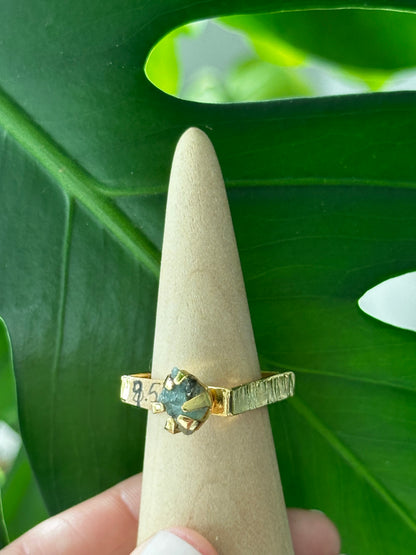 Raw Colombian Emerald Square Ring – Large Stone