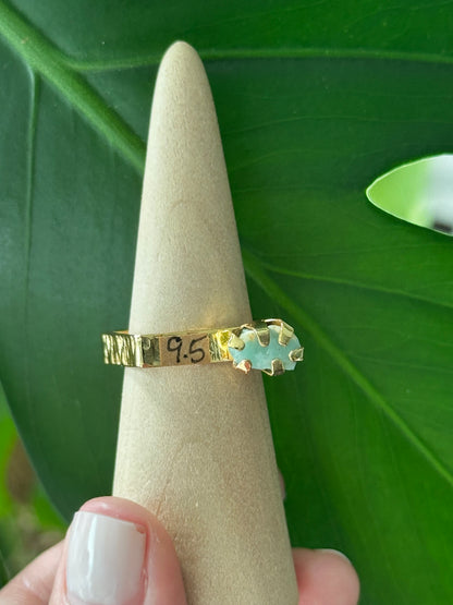 Raw Colombian Emerald Square Ring – Large Stone