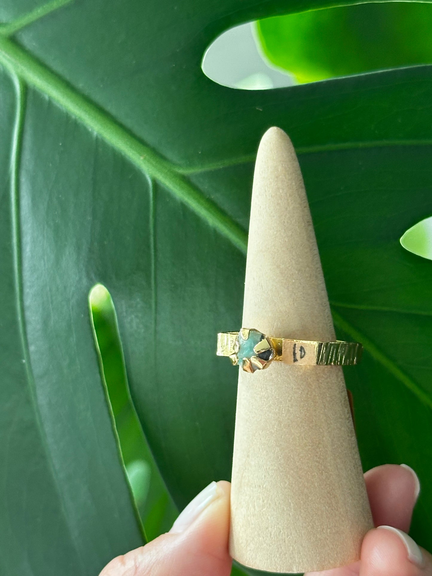 Raw Colombian Emerald Square Ring – Large Stone