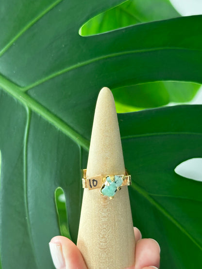 Raw Colombian Emerald Square Ring – Large Stone