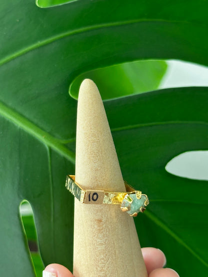 Raw Colombian Emerald Square Ring – Large Stone