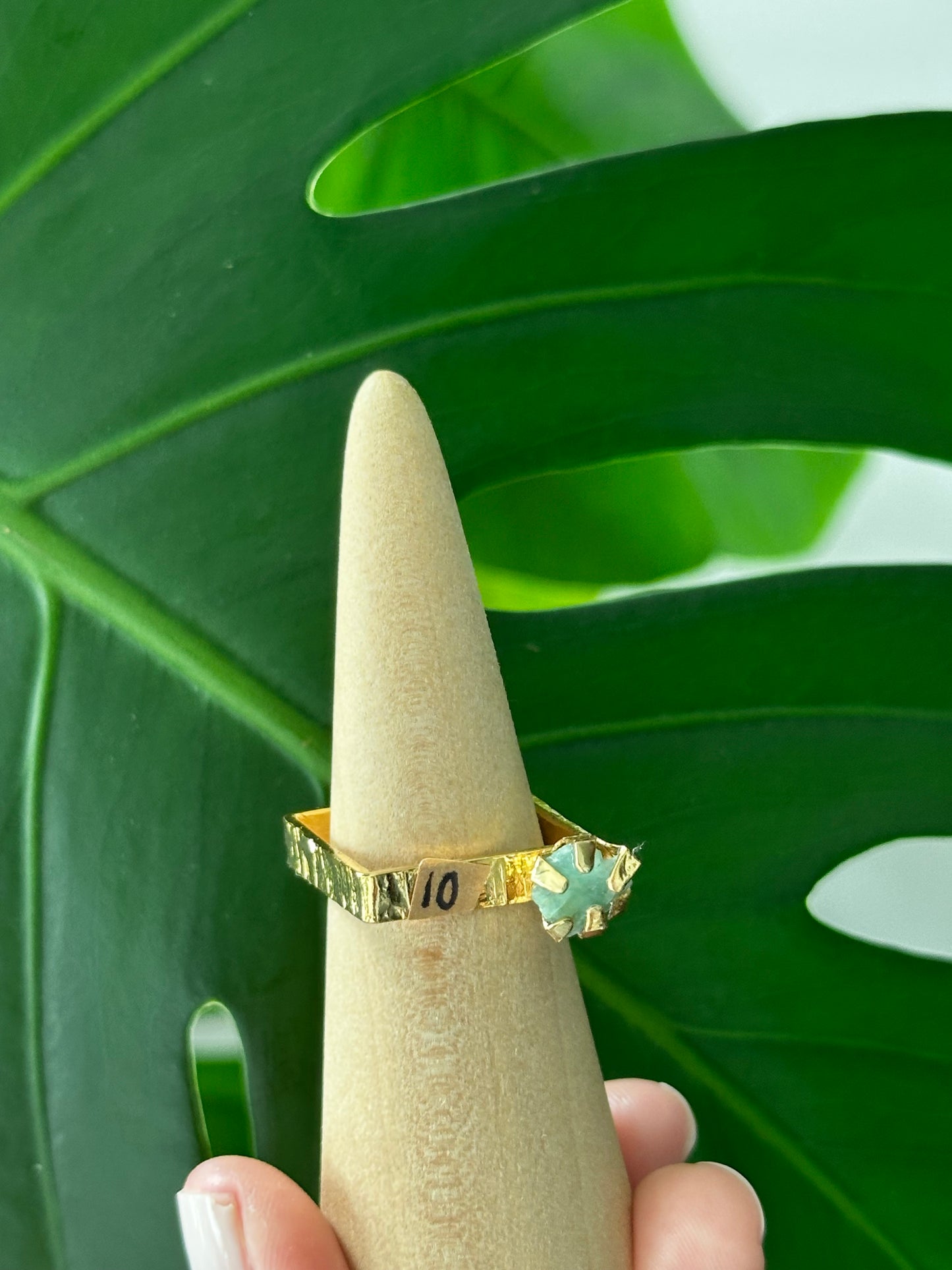 Raw Colombian Emerald Square Ring – Large Stone